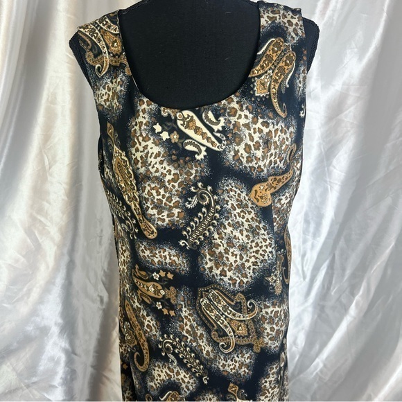Vintage 90’s Grunge Witchy Boho Animal Print Sleeveless Maxi Dress 14 - Picture 1 of 7